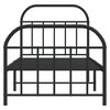 vidaXL Metal Bed Frame without Mattress with Footboard Black 90x190cm
