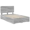 vidaXL Bed Frame with Drawer Grey Sonoma 120 x 190 cm Engineered Wood
