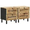 vidaXL Bedside Table 2 pcs Natural 40 x 33 x 46 cm Solid Mango Wood