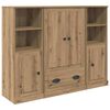 vidaXL Highboard with Drawer 3 pcs Artisan Oak Engineered Wood
