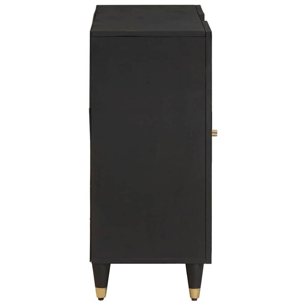 vidaXL Sideboard with Shelf Black 90 x 33 x 75 cm Solid Mango Wood