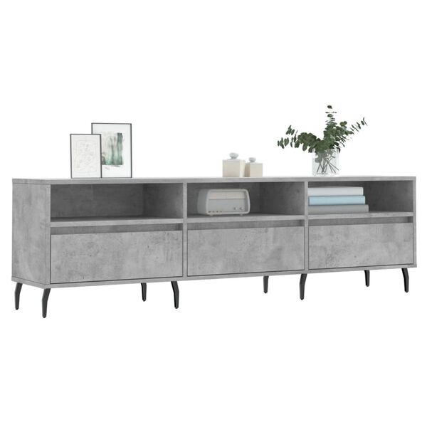 vidaXL TV Cabinet Concrete Grey 150x30x44.5 cm Engineered Wood