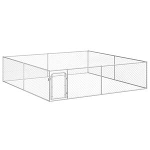 vidaXL Dog Kennel | Silver | Galvanised Steel | Large | Dog Kennel | Rectangular