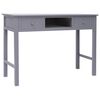 vidaXL Desk Grey 108x45x76 cm Solid Wood Paulownia