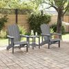 vidaXL Garden Chair 3 pcs Light Grey Polyethylene