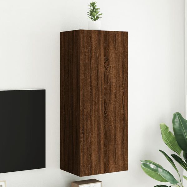 vidaXL TV Wall Cabinet Brown Oak 40.5x30x102 cm Engineered Wood