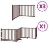 vidaXL Dog Gate with Door Foldable 10 Panels Brown 800 cm Poplar Wood