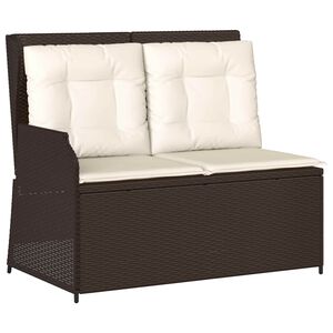 vidaXL Garden Bench Brown Poly Rattan