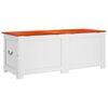vidaXL Storage Chest with Lid Brown and White Solid Wood Acacia