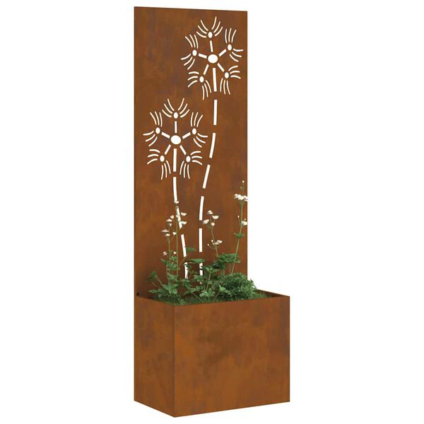 vidaXL Garden Privacy Screen Floral Rusty 50 x 140 cm Weathering steel