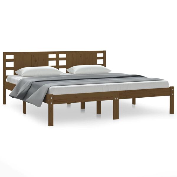 vidaXL Bed Frame without Mattress Honey Brown 200x200 cm Solid Wood Pine