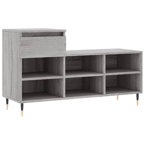 vidaXL Shoe Cabinet Grey Sonoma 102x36x60 cm Engineered Wood