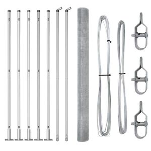 vidaXL Fence Post Silver 10 x 1.4 m (25 x 25 mm mesh) Steel