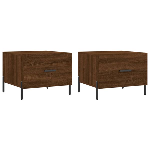 vidaXL Coffee Tables 2 pcs Brown Oak 50x50x40 cm Engineered Wood