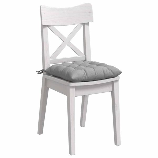 vidaXL Seat Cushions 2 pcs Cloud Grey 40 x 40 x 6 cm Fabric