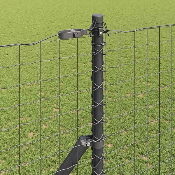 vidaXL Fence Posts Manual 13 pcs Grey Ø32mm 200 cm Galvanised steel