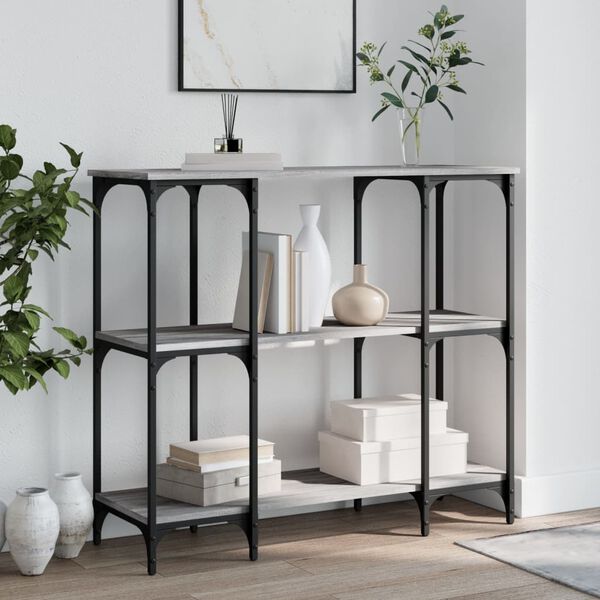 vidaXL Console Table Grey Sonoma 102x35x90 cm Engineered Wood