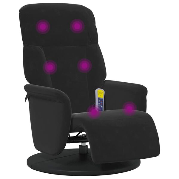 vidaXL Massage Recliner Chair Black 91 x 71 x 105 cm Velvet