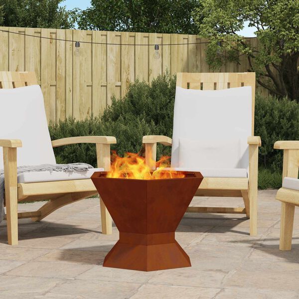 vidaXL Fire Pit Brown 50 x 50 x 40 cm Weathering Steel