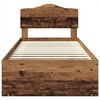 vidaXL Bed Frame with Headboard Old Wood 100 x 200 cm Solid Pine Wood