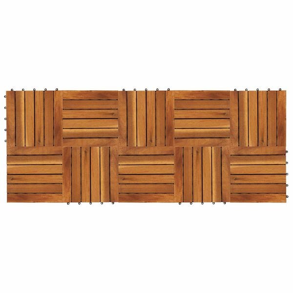 vidaXL Decking Tile 10 pcs Brown 30 x 30 cm Acacia Hardwood