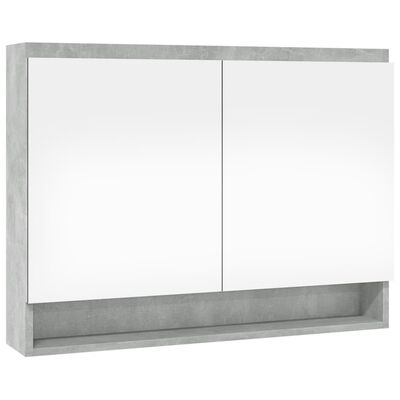 vidaXL Bathroom Mirror Cabinet 80x15x60 cm MDF Concrete Grey