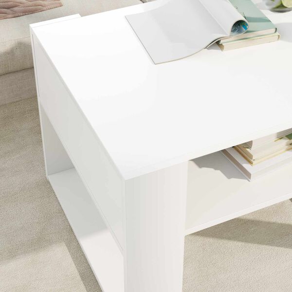 vidaXL Coffee Table with Storage White 66 x 53 x 45 cm Engineered Wood