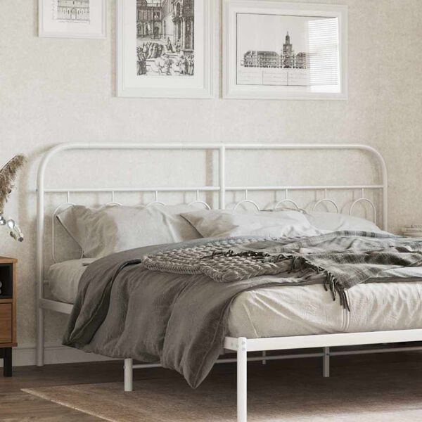 vidaXL Metal Replace Headboard White 183 cm