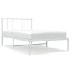 vidaXL Metal Bed Frame without Mattress with Headboard White 80x200cm