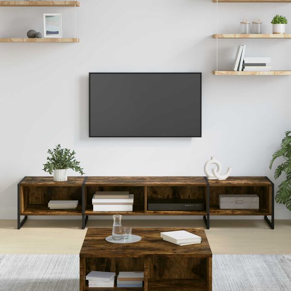 vidaXL TV Cabinet Smoke Oak 170.5 x 36 x 30.5 cm Engineered Wood