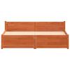 vidaXL Bed Frame with Headboard Wax brown 160 x 200 cm Solid pine wood