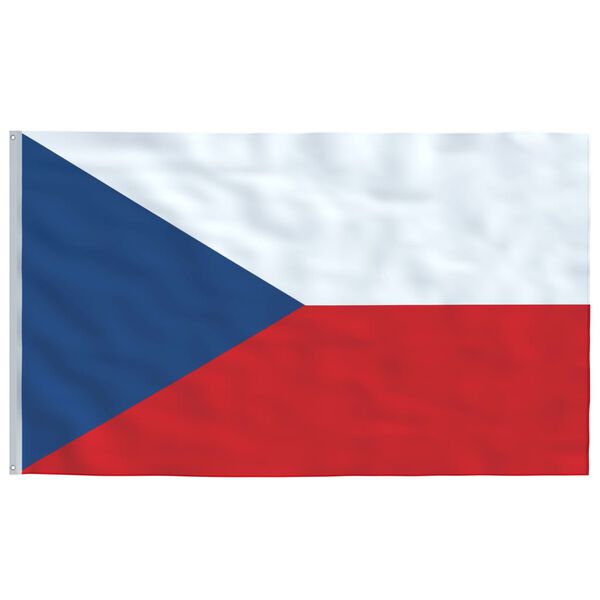 vidaXL Czech Flag and Pole 6.08 m Aluminium