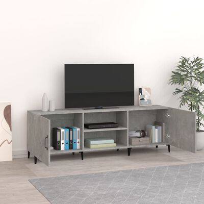 vidaXL TV Cabinet Concrete Grey 150x30x50 cm Engineered Wood