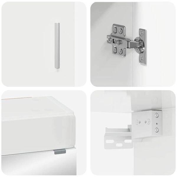 vidaXL Bathroom Furniture Set TULUM High Gloss White Engineered Wood