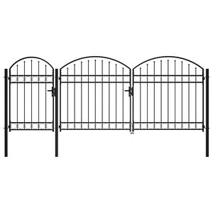 vidaXL Garden Fence Gate with Arched Top 400 x 175 cm Steel