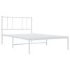 vidaXL Metal Bed Frame without Mattress with Headboard White 75x190cm