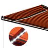 vidaXL Manual Retractable Awning with LED 350x250 cm Orange and Brown