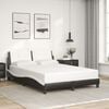 vidaXL Bed Frame without Mattress "Zadar" Black and White 140x200 cm Faux Leather