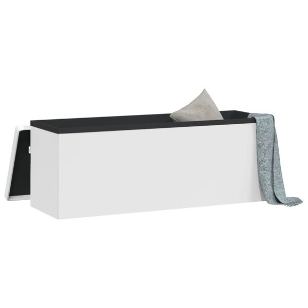 vidaXL Storage Bench Foldable White PVC