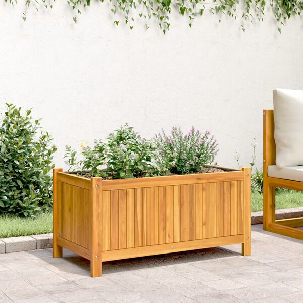 vidaXL Garden Planter with Liner 80x42x40 cm Solid Wood Acacia