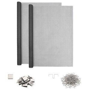 vidaXL Light Shaft Cover with Clips 2 pcs 70 x 130 cm Fiberglass Grey