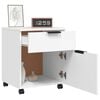 vidaXL Mobile File Cabinet with Wheels White 45x38x54 cm Engineered Wood