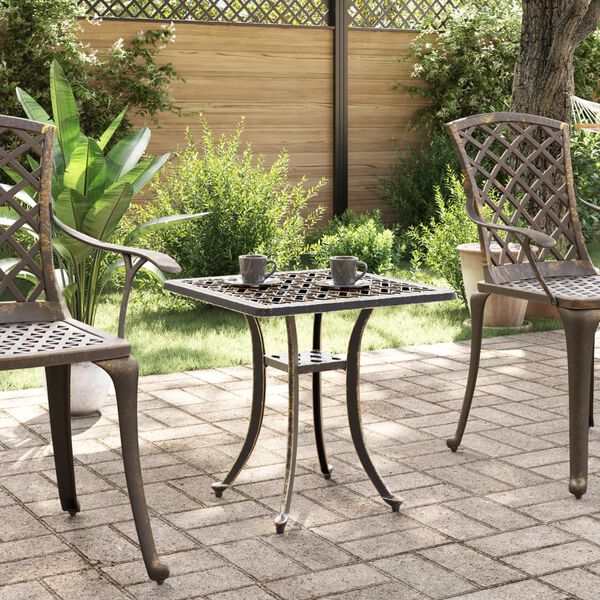 vidaXL Garden Table Bronze 53x53x53 cm Cast Aluminium
