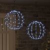 vidaXL Ball with 192 LEDs 2 pcs Cold white 40.5 x 40.5 x 42 cm Metal
