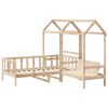 vidaXL Day Bed and Bench Set with Roof without Mattress 80x200 cm