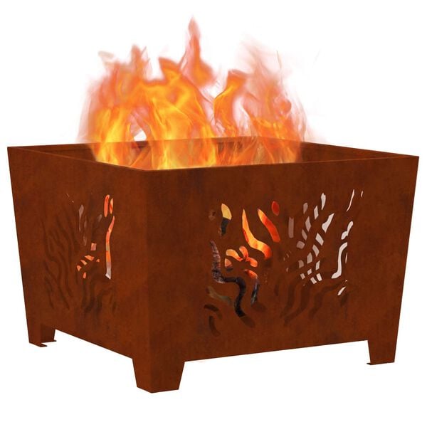 vidaXL Fire Pit Brown 60 x 60 x 40 cm Steel