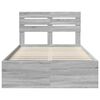 vidaXL Bed Frame Grey Sonoma 120 x 200 cm Solid Pine Wood