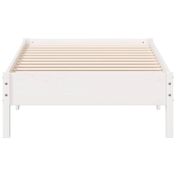 vidaXL Bed Frame without Mattress White 100x200 cm Solid Wood Pine