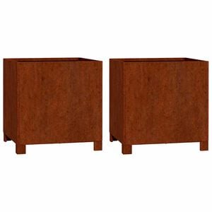 vidaXL Planters with Legs 2 pcs Rusty 40x40x40 cm Corten Steel