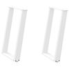 vidaXL Dining Table Legs U-Shaped 2 pcs White 50x(72-73) cm Steel